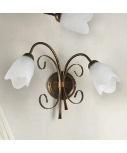APPLIQUE 2 LUCI ONLI "ODINO" BRONZO E14